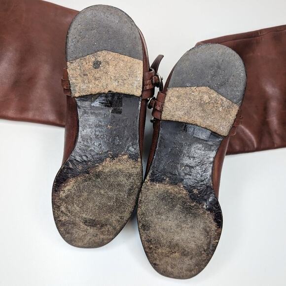 Dior brown leather riding boots harness buckle gold hardware EU size 38 - Picture 5 of 8